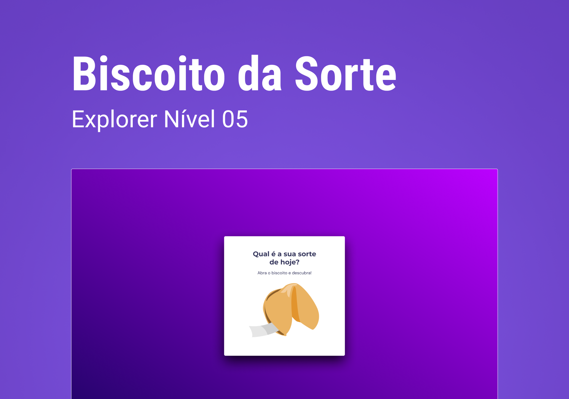 projeto Biscoito da Sorte