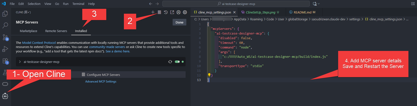 Cline MCP Server Add Steps