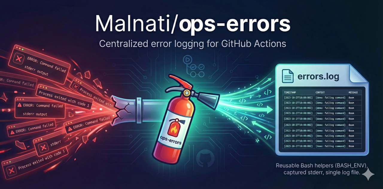 ops-errors splash illustration highlighting centralized error logging