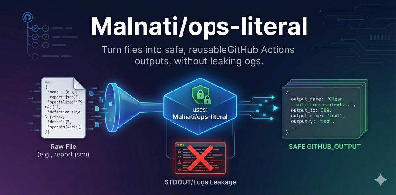 Workflow summary showing ops-literal exporting a report as a reusable output.