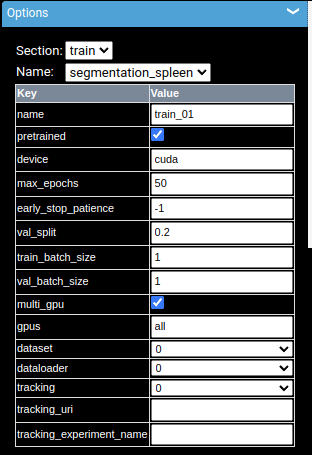 Training Options