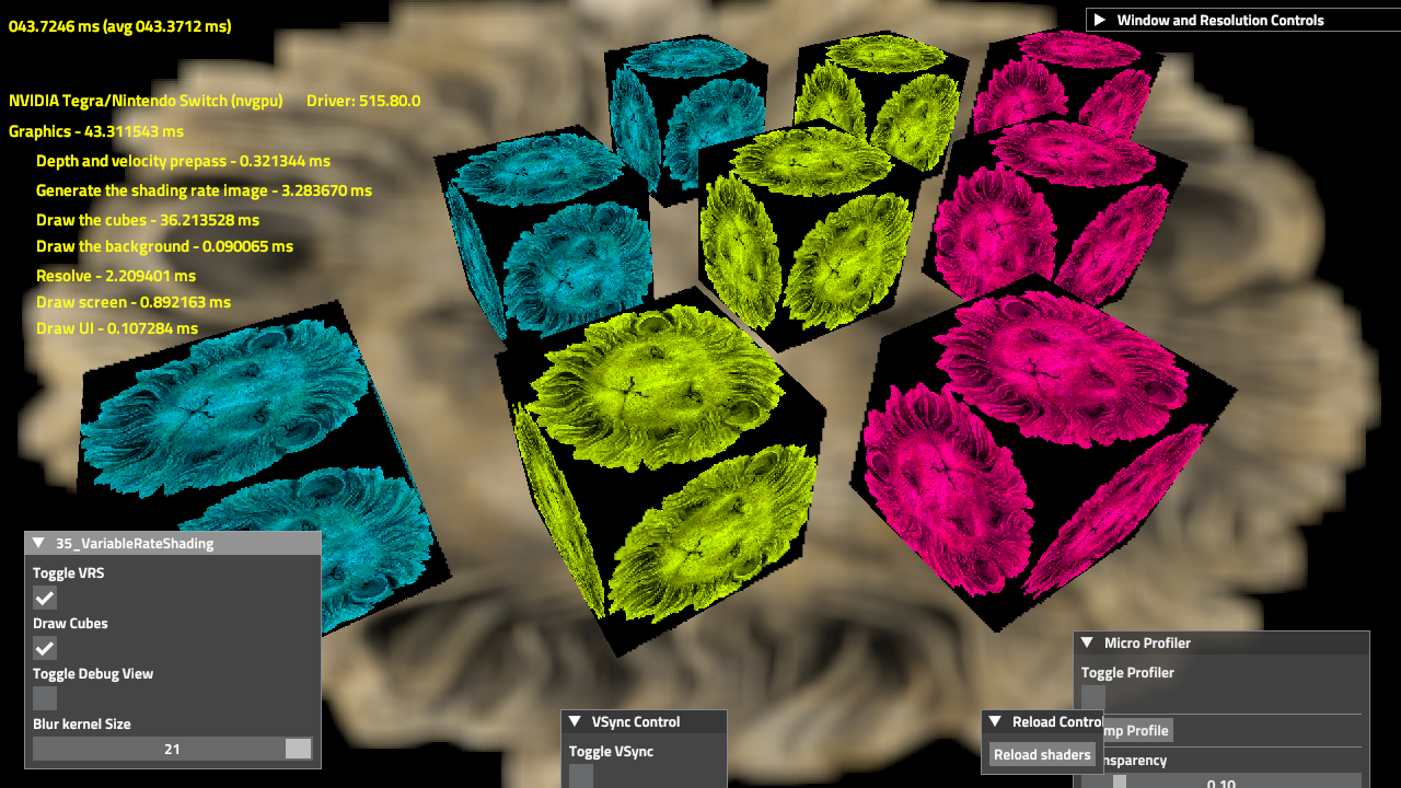 Variable Rate Shading on Switch