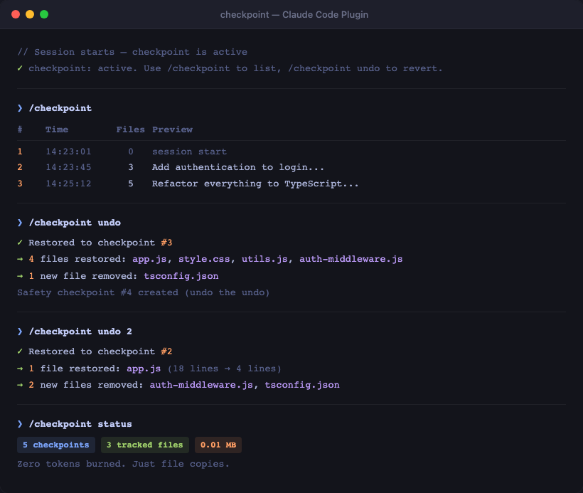 checkpoint demo