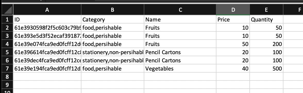 CSV File