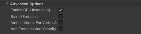 Material GPU instancing setting
