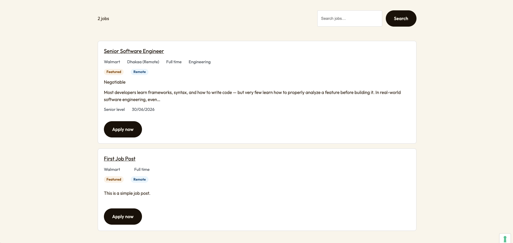 Front-end jobs board Front-end jobs board