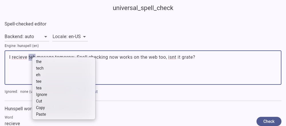 Right-click suggestions in a Flutter web TextField