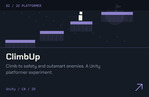 ClimbUp: Climb to safety and outsmart enemies. A Unity platformer experiment. Unity / C# / 2D