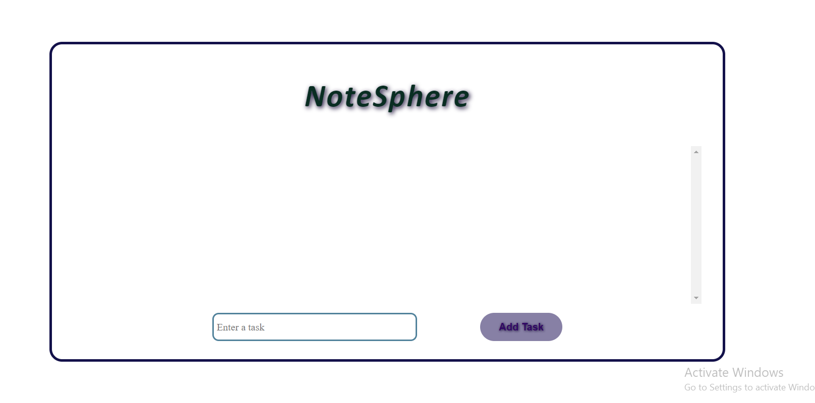 Notes application output 