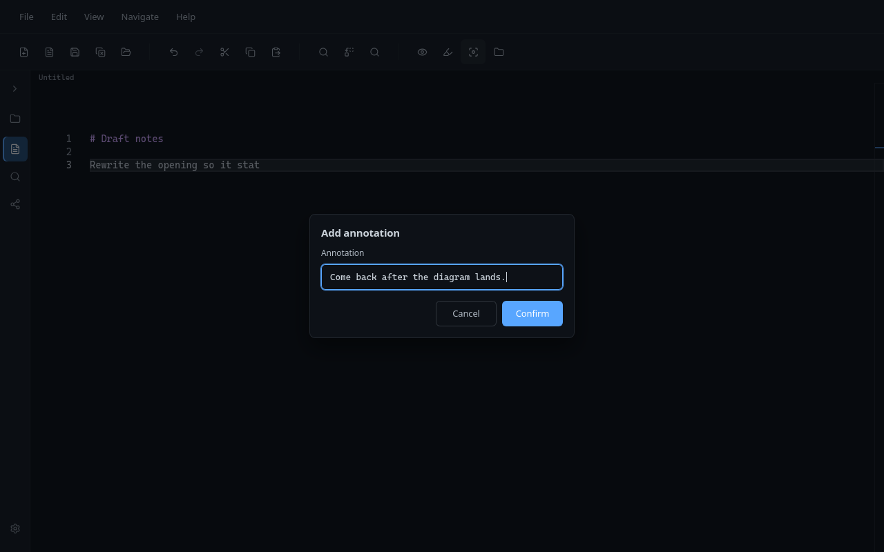 Add annotation from Quick Actions
