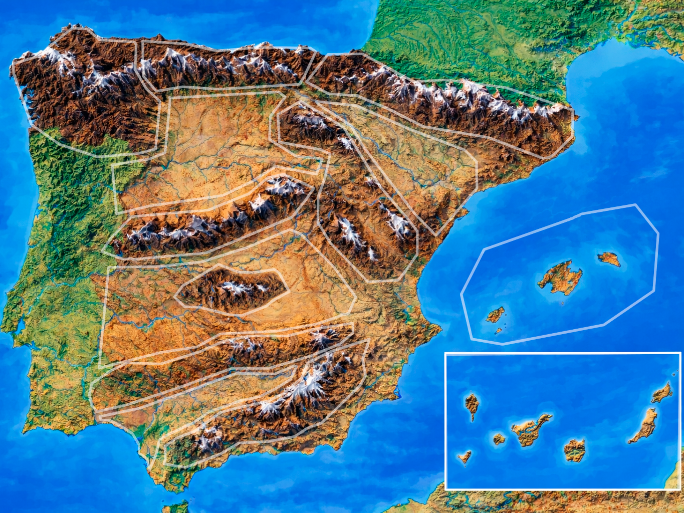 Mapa de relieve de España