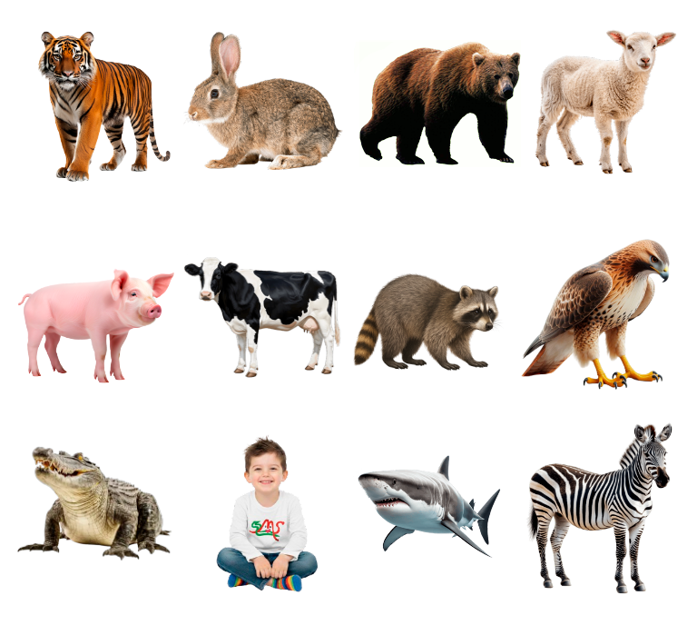Animales para identificar su alimentación