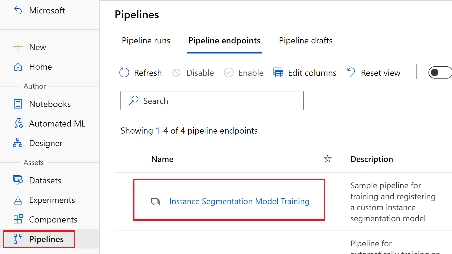 Pipeline Endpoint