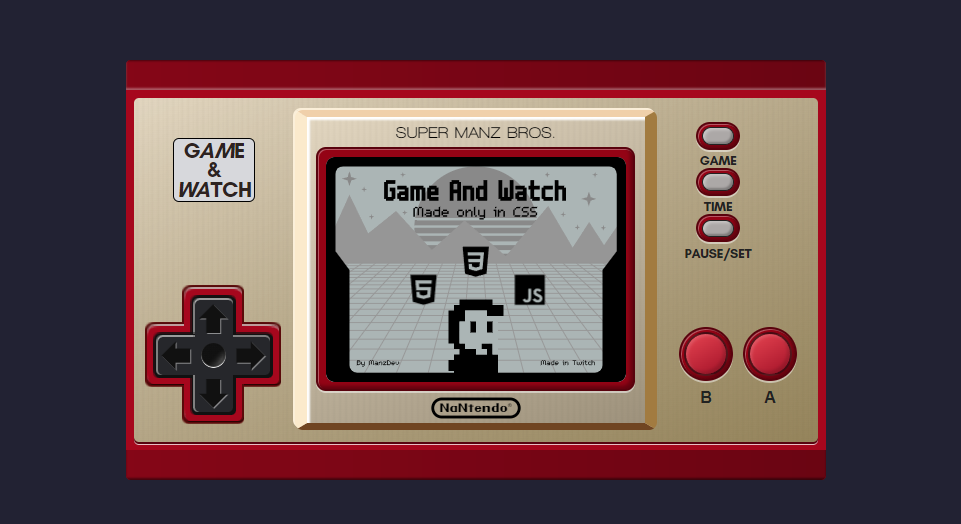 Nintendo Game & Watch with Pure CSS