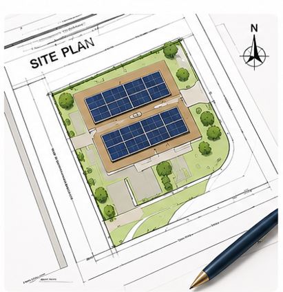Solar utility interconnection site plan