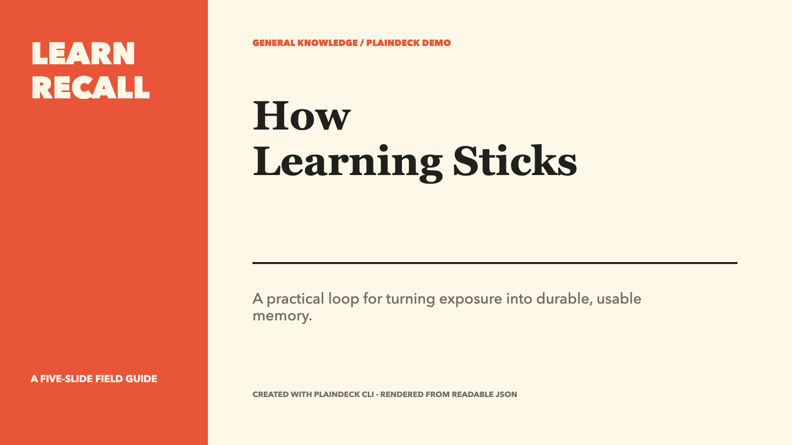 Learning demo