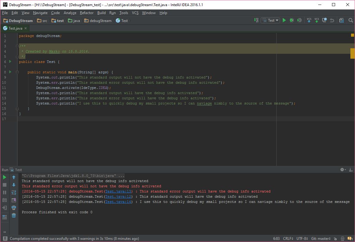 Example from Intellij IDEA