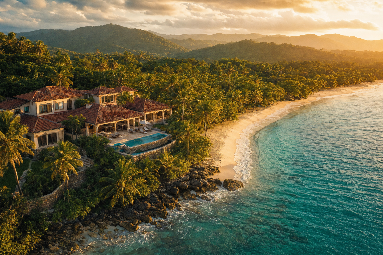 Puerto Rico coastline at golden hour