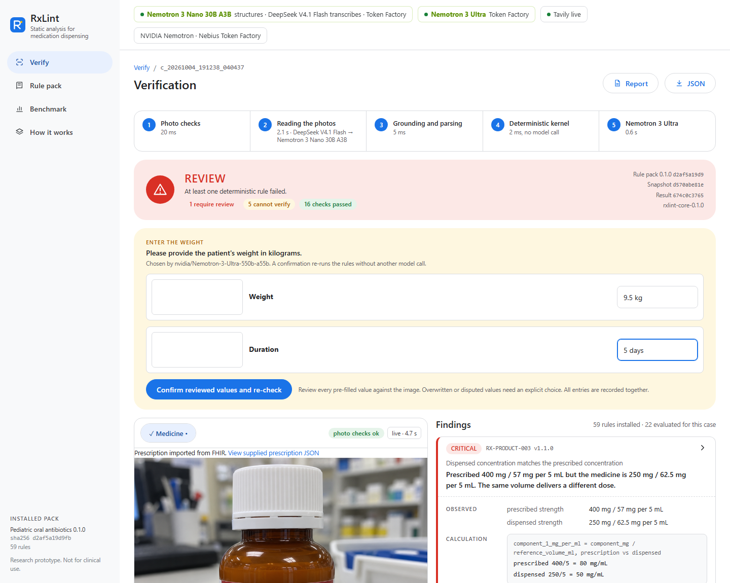FHIR prescription import and batch confirmation in the working app