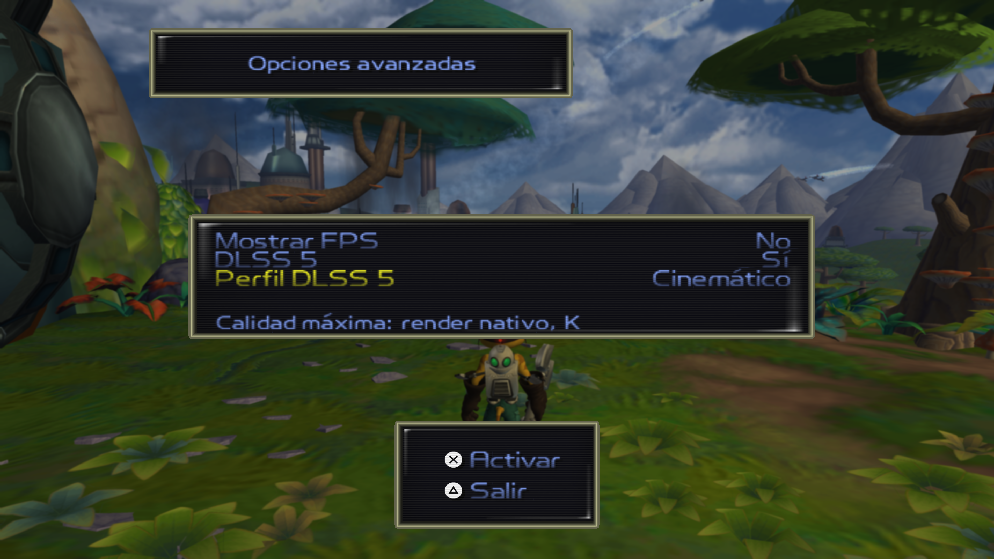 Perfil DLSS 5 seleccionado desde Opciones avanzadas a 4K