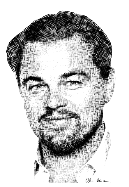 Stippled Leonardo DiCaprio.