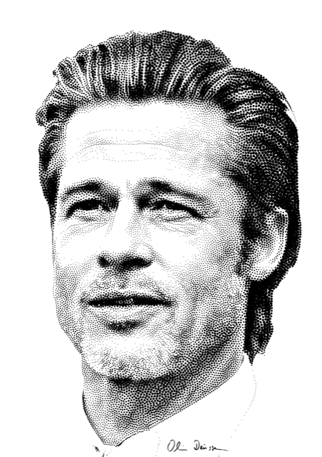 Stippled Brad Pitt.