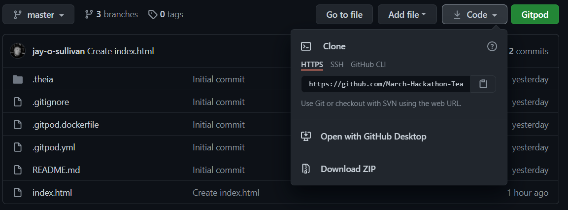 GitHub code download snip