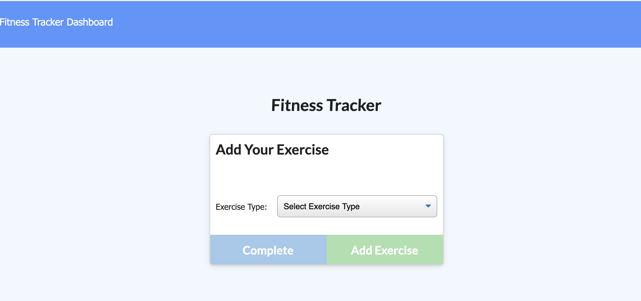 fitness app add page