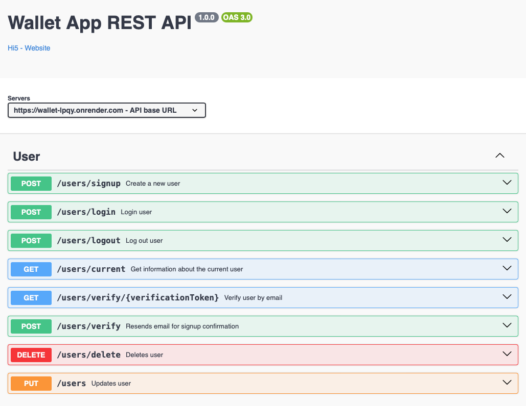 API endpoints