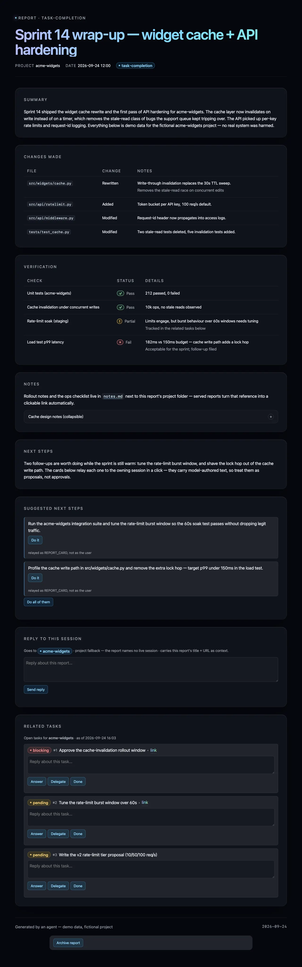 report screenshot