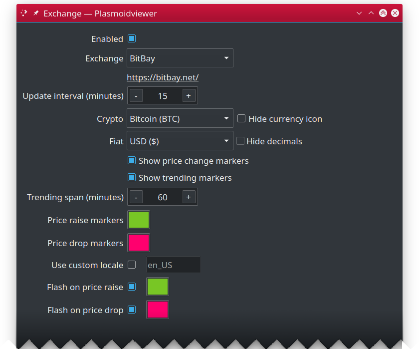 Exchange config