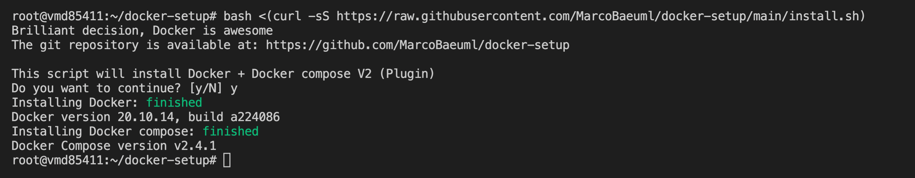 GitHub - MarcoBaeuml/docker-setup: Install Script For Docker And Docker ...