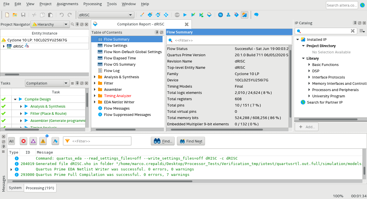 Quartus Project Synthesis