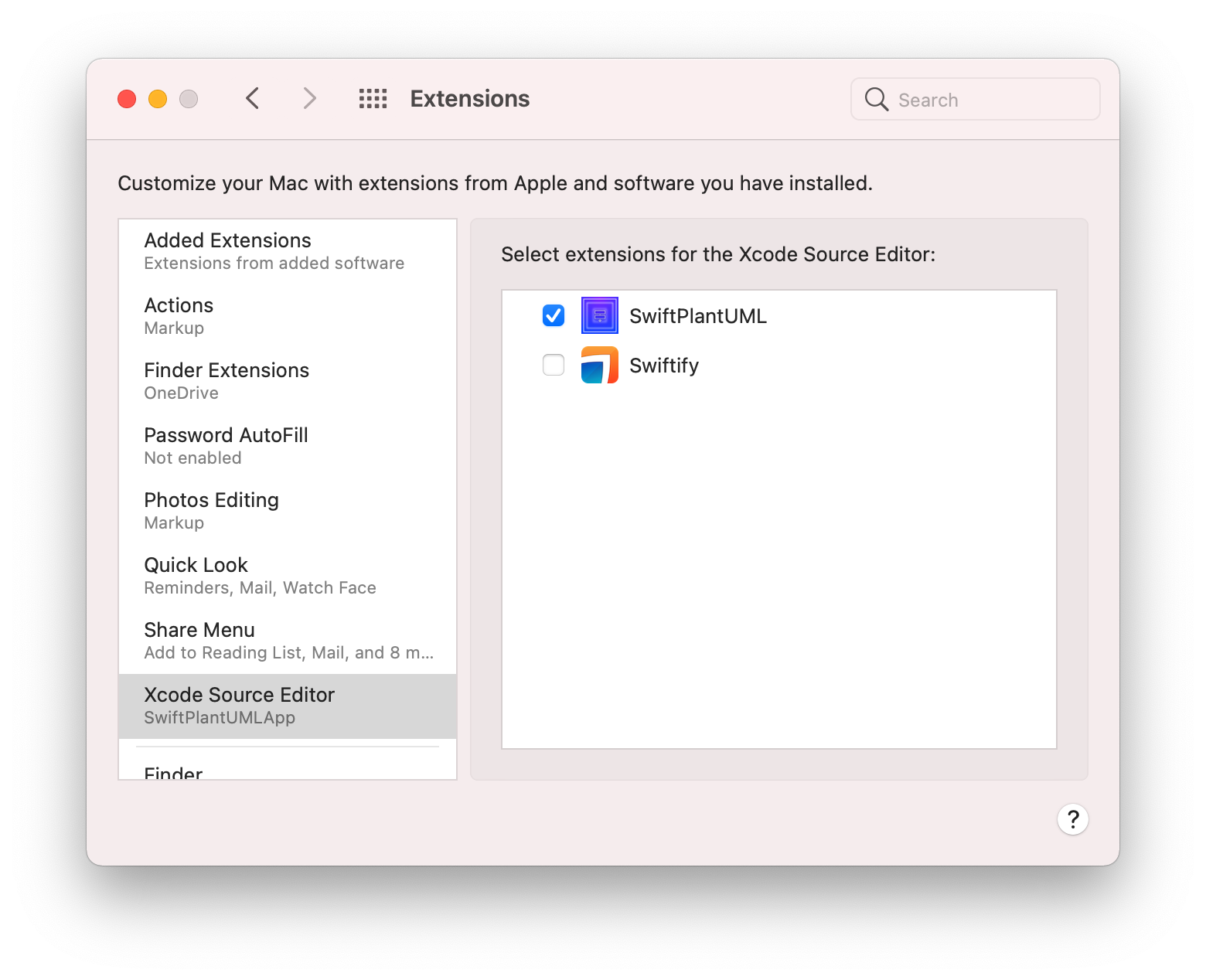 SwiftPlantUML Xcode Extension - Installation