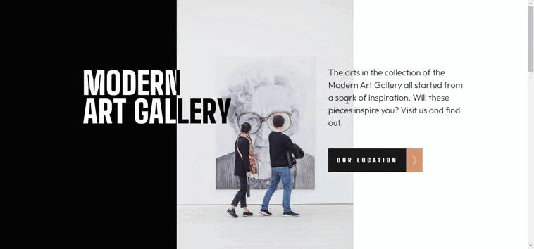 Design preview for the Art gallery website coding challenge