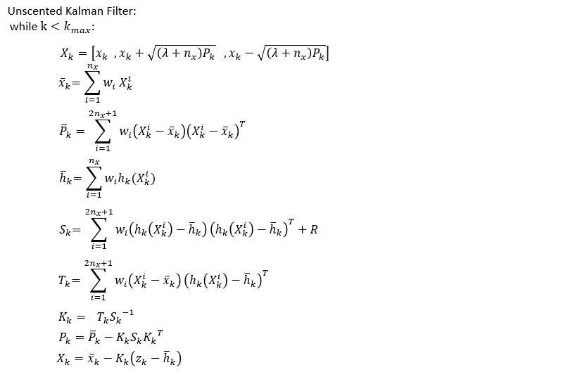 UKF pseudocode