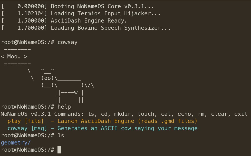 NoNameOS screenshot