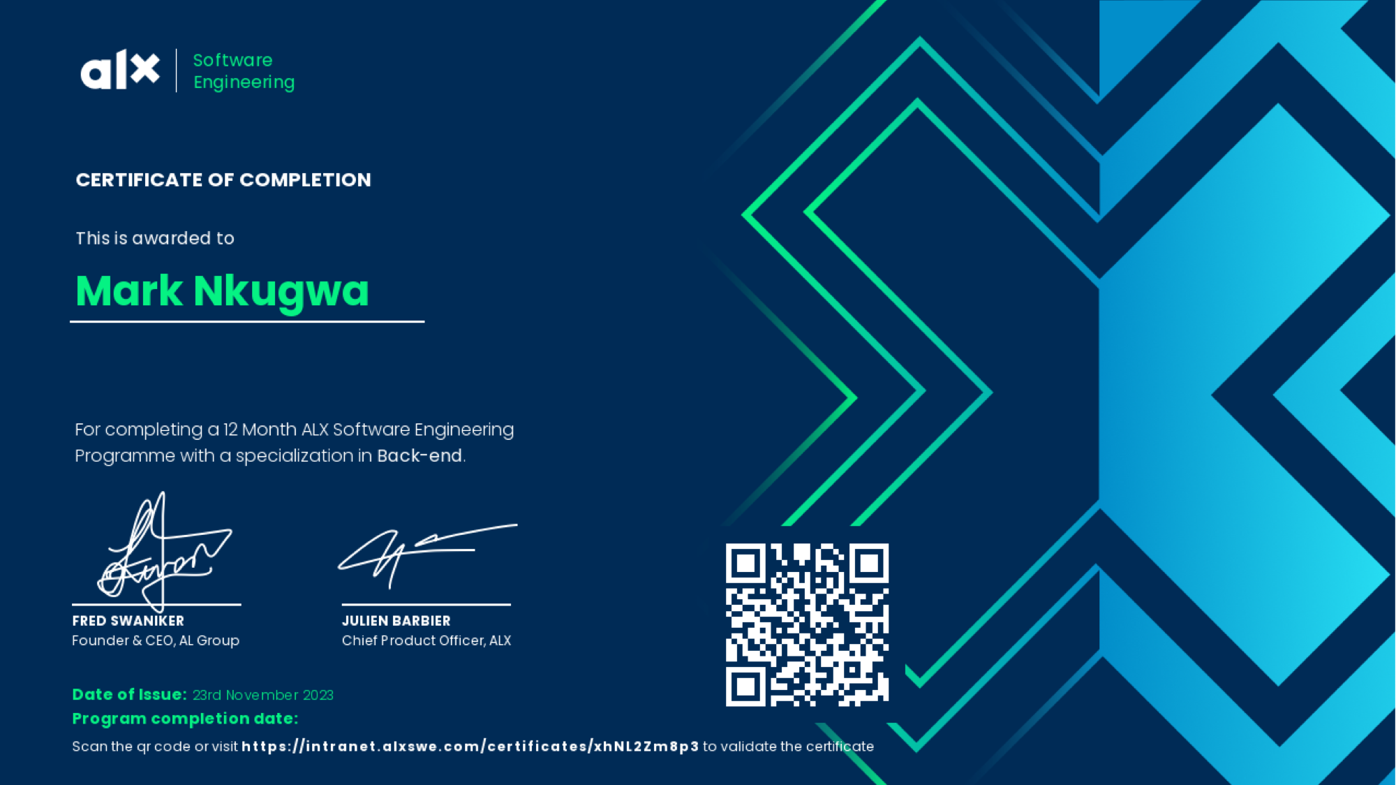 ALX Software Engineering Certificate