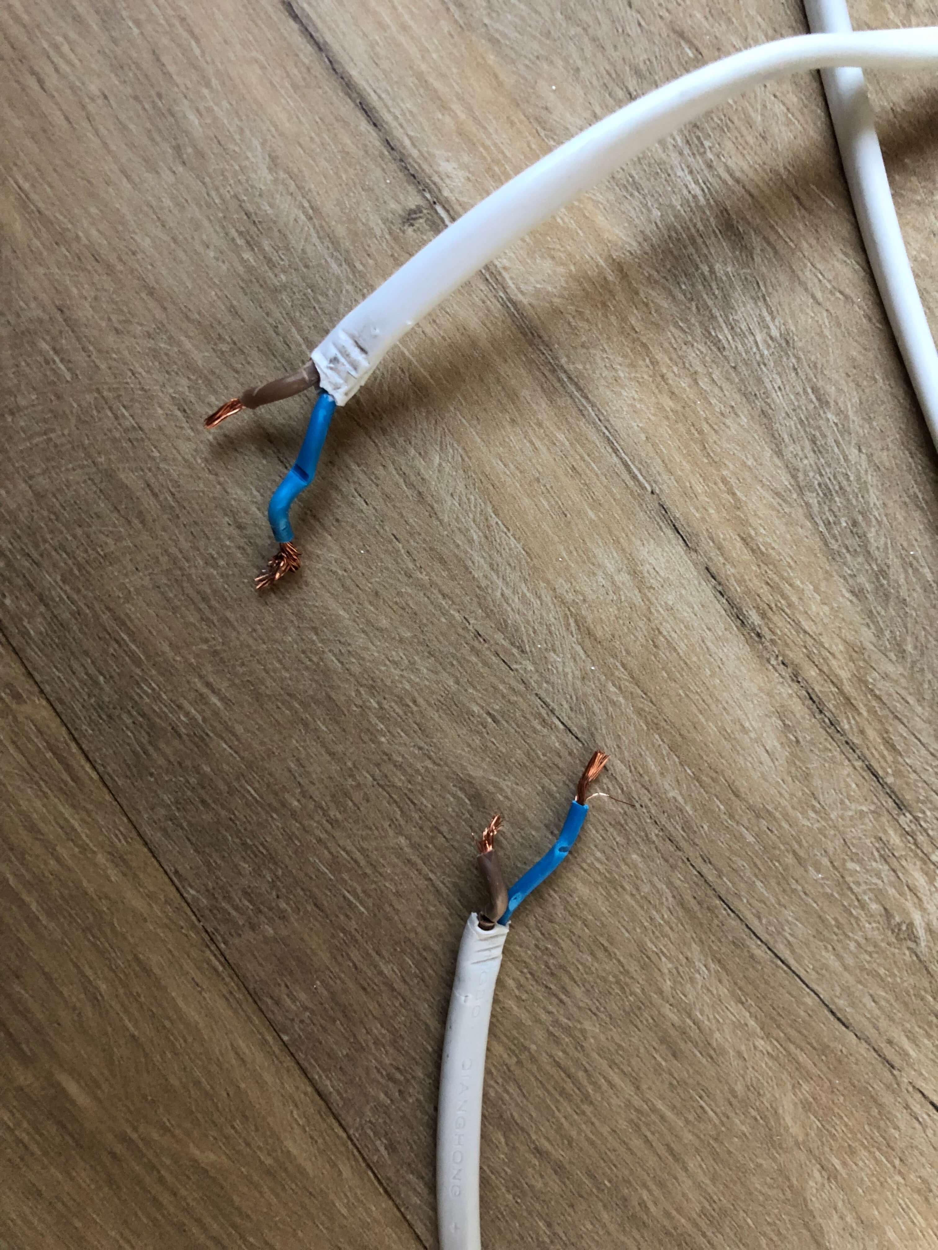 power cable stripped