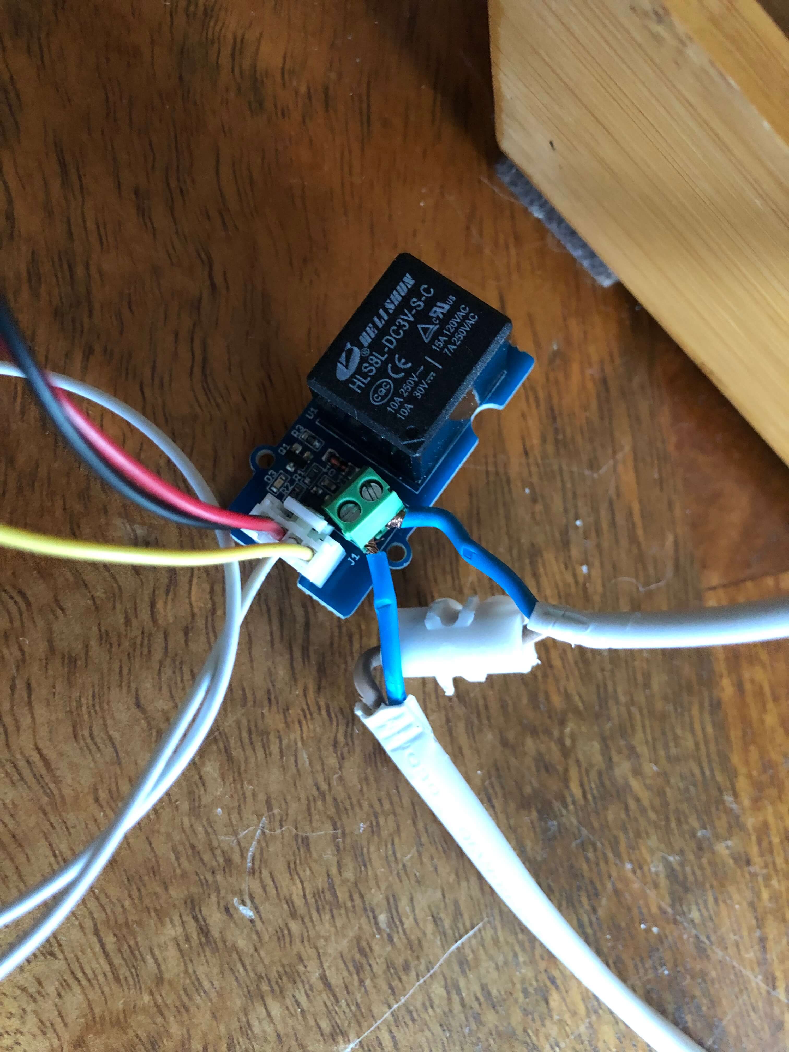 relay connected with power cable