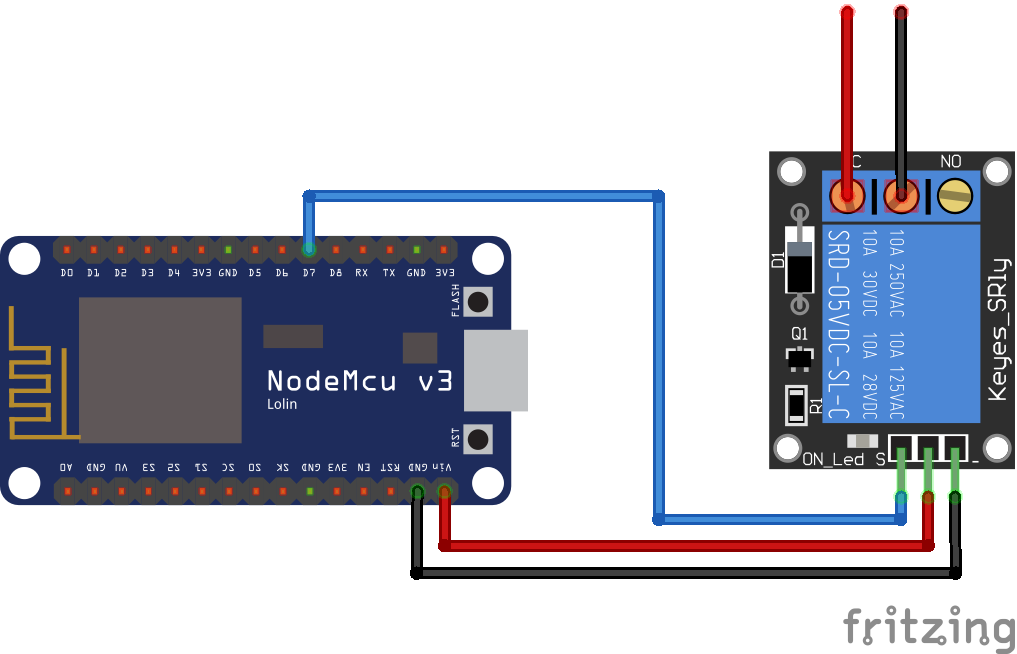 how to connect relay to esp8266