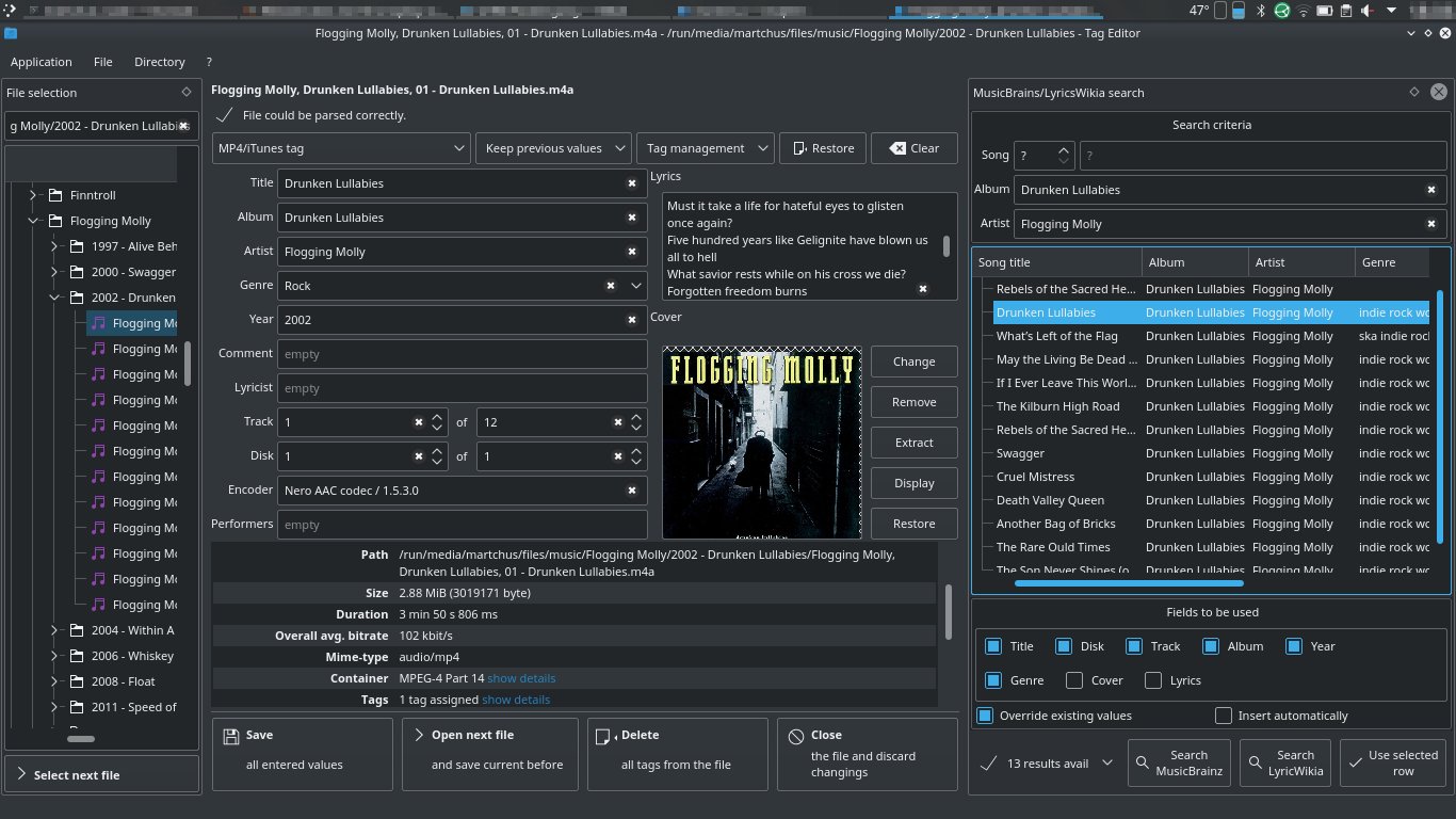 Screenshot of Tag Editor