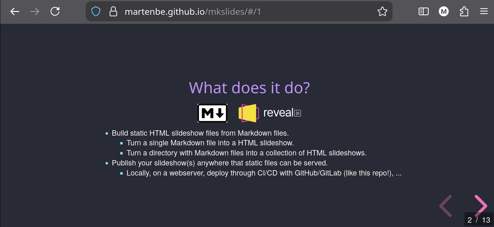 Example slide