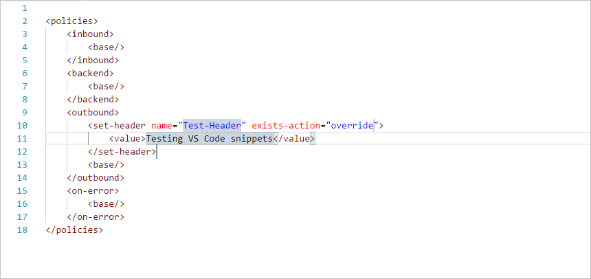 Azure API Management VS Code User Snippet 3