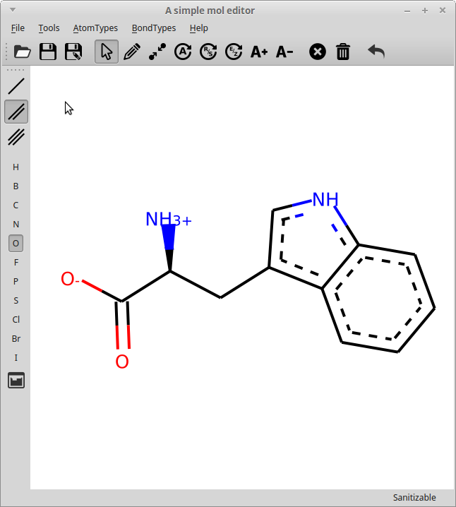 rdeditor, the RDKit molecule editor