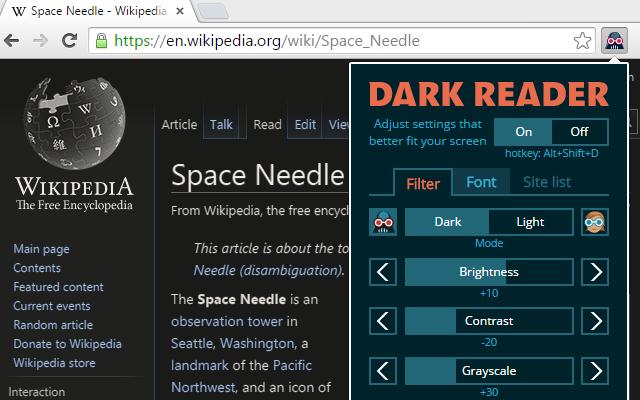 Dark Reader screenshot