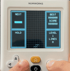 Tetris on a real NumWorks calculator