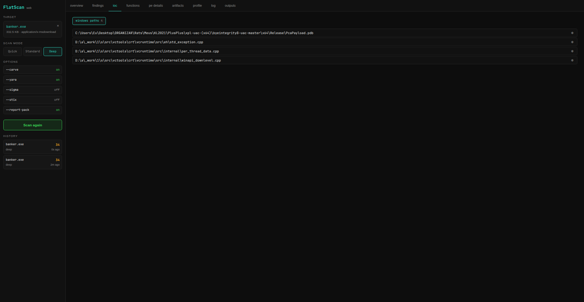 IOC tab