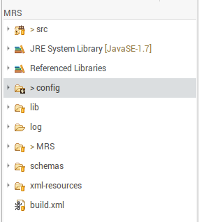 Árbol de directorios del proyecto cerrado imagen