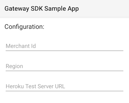 Sample app configuration